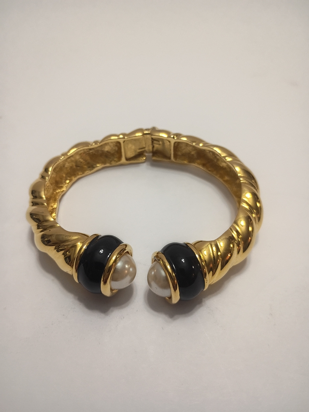 Joan Rivers Vintage Gold Tone Hinged Bangle Bracelet